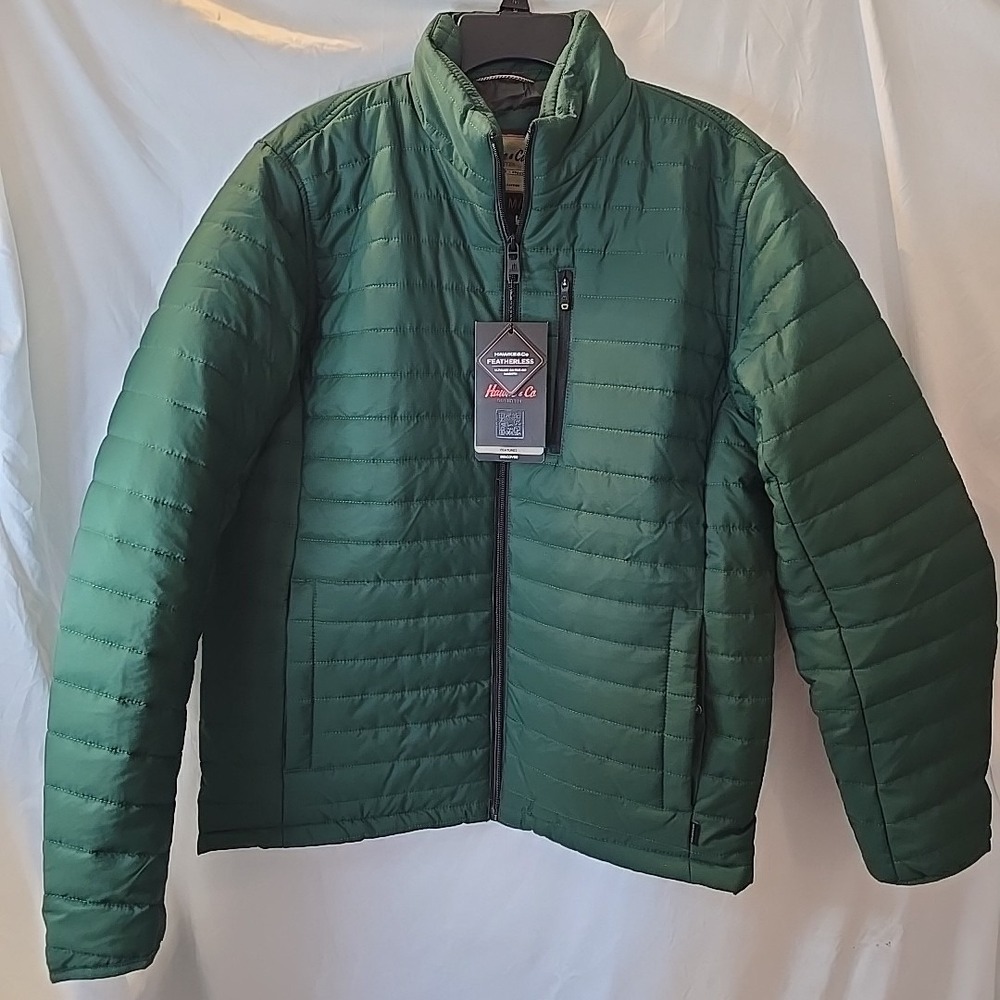 Hawke & Co Featherless Fill Puffer Jacket Coat Green Men's Sz M NWT HMP3271R